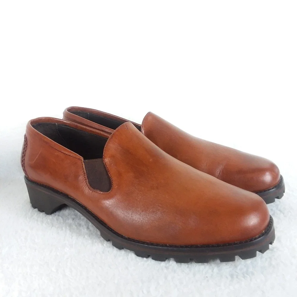 Cole Haan Country Farren Scotch Leather Slip On Loafers Lug‎ Sole Shoes 10 Brown